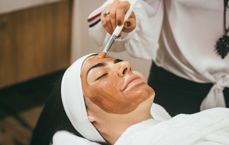 Woman receiving spa treatment