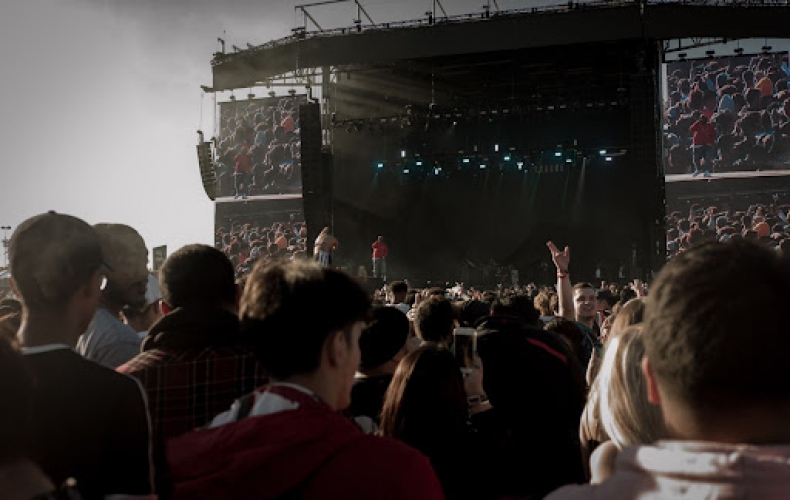 Festival attendees watching a concert