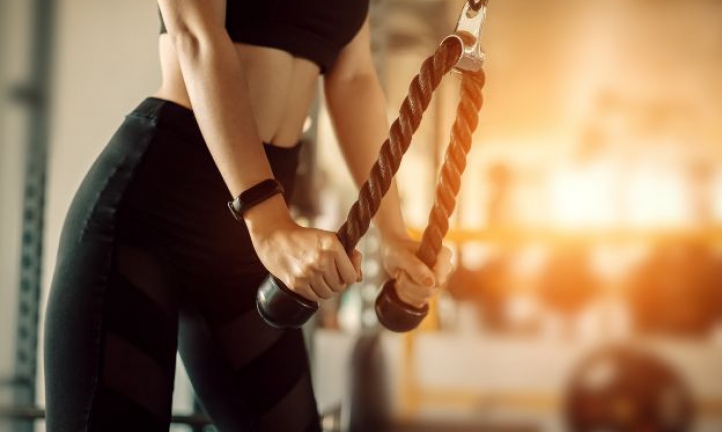 girl working out with rope